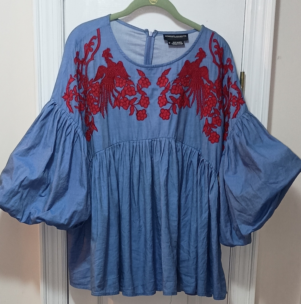 Anthropologie Hemant&Nandita  Cotton Flowy Top Medium